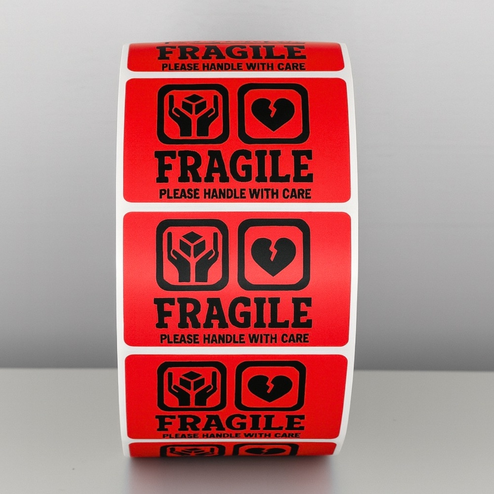 📦 Fragile Shipping Stickers | Handle With Care Labels | Red Warning LABELS - Picture 5 of 11